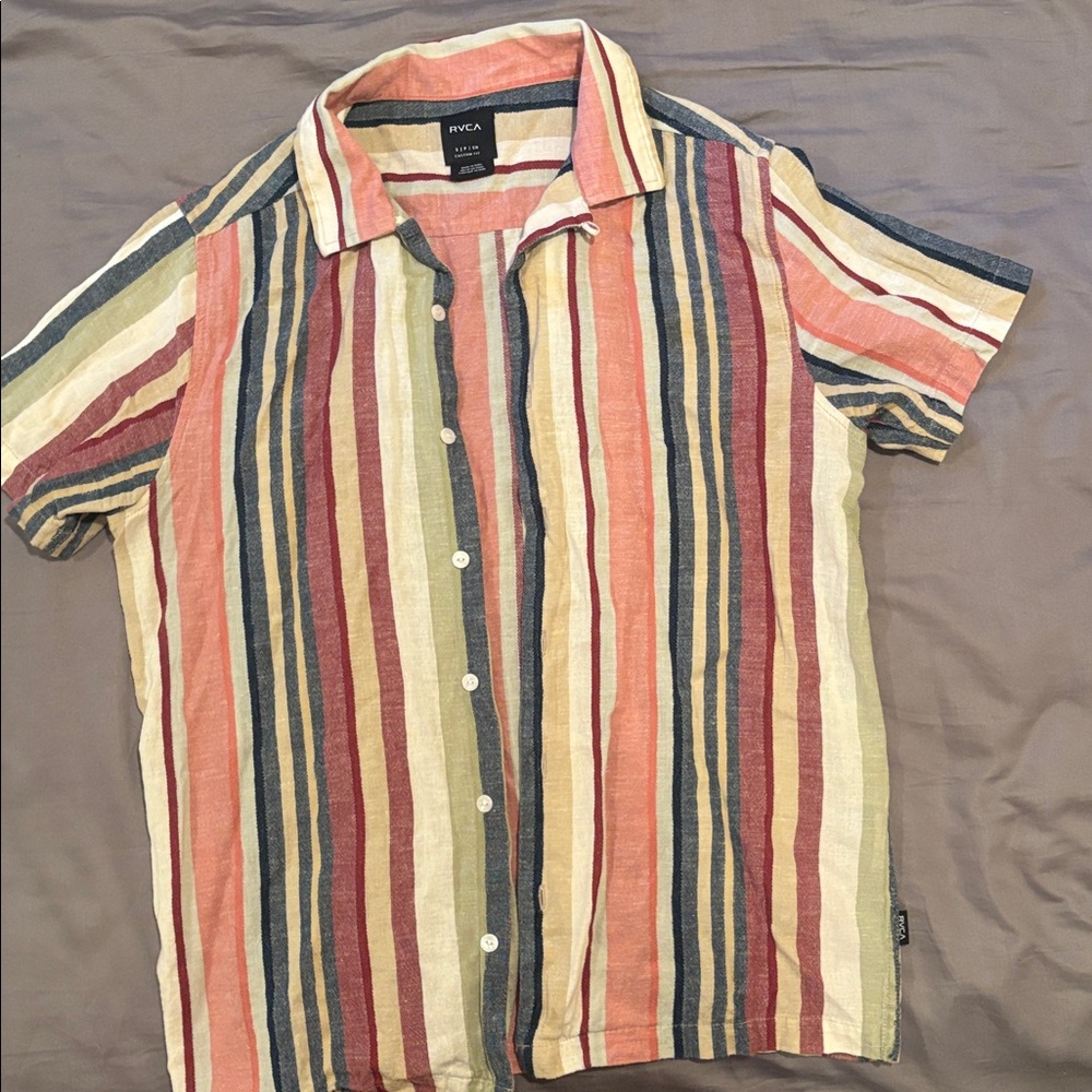 RVCA Striped Button-Up Shirt
